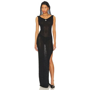 Jaded London Black Sheer Maxi Dress